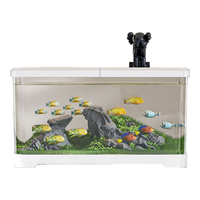 KUOTING 阔庭 鱼缸桌面透明生态鱼缸客厅水族箱白色