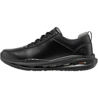 斯凯奇（Skechers）男士运动皮鞋时尚软底足弓支撑运动鞋舒适科技系带绅士商务鞋 BLK黑色 40