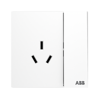 ABB 盈致系列 CA228 16A一开三孔插座 典雅白