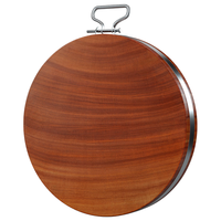 厨帮宝铁木砧板切菜板抗菌防霉木质案板家用实木头占粘板刀板菜墩 钢圈款 42*4cm