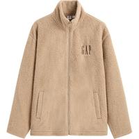 Gap男女装2024秋季款字母logo仿羊羔绒立领抓绒卫衣外套658863