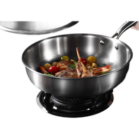 卡罗特平底锅316不锈钢牛排煎锅家用煎蛋饼锅炒菜锅无涂层电磁炉 20cm煎锅-无盖【316不锈钢】