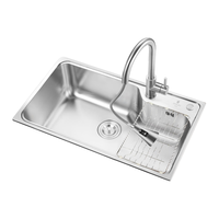 欧琳 厨房水槽大单槽洗菜盆单槽台下盆304不锈钢洗碗槽JD657-B