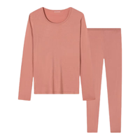 舒雅 女士3A抑菌美雅碧抗起球抗静电保暖秋衣秋裤套装40/19212W 肤色