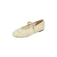 73Hours女鞋转角巴黎2025秋季鞋面平底纯色玛丽珍单鞋 米白 37