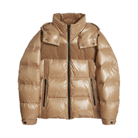 劲霸男装 FRHT4134 短版连帽拼接灯芯绒 淡漠色 M 男士羽绒服