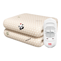 彩虹（RAINBOW）电热毯双人双控(2.0/1.8/1.5米)定时/调温自动断电电褥子排潮 三档调温 长2.0米宽1.8米无纺布 【双控除螨】200*180cm舒适绒