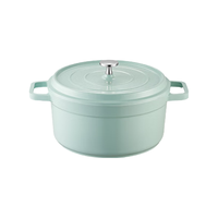 京东京造 陶瓷轻珐琅锅汤锅不粘锅家用炖锅焖煮锅燃气电磁炉通用20cm绿色 【陶瓷轻珐琅】麦田绿1-2人 20cm