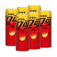 可口可乐 零度无糖柠檬汽水 330ml*6