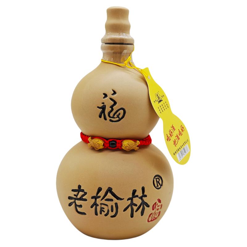 老榆林 50度葫芦酒浓香型白酒250ml裸瓶装光瓶小酒半斤粮食酒固态