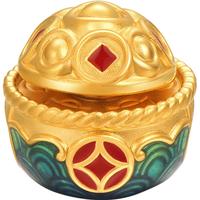 硬金串珠 黄金蓝绿满盆彩转运珠足金手串