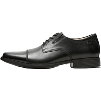 Clarks 男士 Derby 系带鞋 黑色皮革 41 EU 宽版