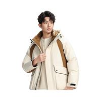 雅鹿 2025冬季中长款羽绒服 燕麦色 3XL/190