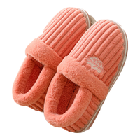 俞兆林棉拖鞋男女居家用室内包跟厚底保暖毛绒棉鞋 YR882 粉色 38/39