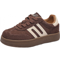 百丽(Belle)休闲舒适阿甘德训鞋女拼色儿童板鞋3791DA85 棕色 30