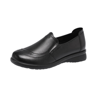 红蜻蜓 RED DRAGONFLY品牌中老年鞋平底单鞋女软底女鞋老人皮鞋女WTB152661黑色37