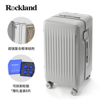 洛克兰2025大容量塑框行李箱女旅行拉杆密码皮箱24寸结实耐用 星空灰 20寸【可拆卸轮毂礼盒8支装-超强复合框体】