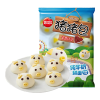 思念 猪猪包奶黄包 儿童早餐半成品 豆沙包 卡通包子 红豆蒸包 包点 猪猪包蜜香红豆300g/10只/袋