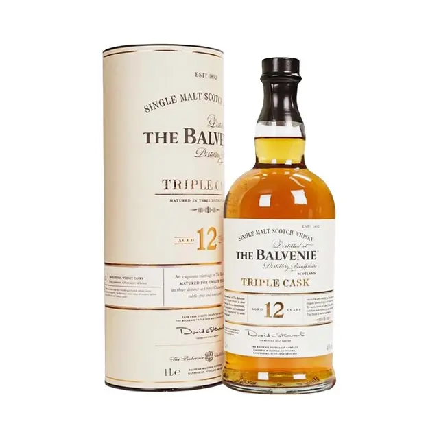 THE BALVENIE 百富 12年 三桶 单一麦芽 苏格兰威士忌 1000ml 礼盒装