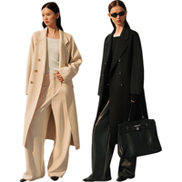 太平鸟女装毛呢大衣大师甄毛系列双面呢女冬外套气质 米白色1 S 