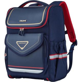 PLUS会员：卡拉羊 [镇店推荐]小学生卡通5维 防下坠减负一体式书包1-6年级藏青 18L