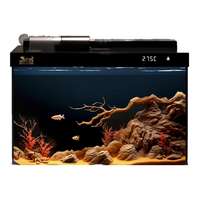 PLUS会员：森森 金麟超白玻璃鱼缸客厅小型懒人鱼缸LE-480B家用水族箱生态金鱼缸 480B