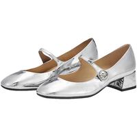 高跟73小时 小桃同款 73hours女鞋突然可爱2023秋季新款法式银色玛丽珍鞋单鞋