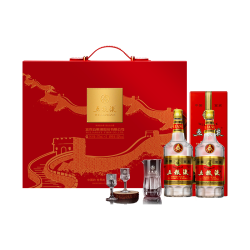 五粮液   普五第五代长城版 52度375ml*2 礼盒装 出口版
