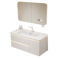 欧帝奴橡木智能美妆浴室柜组合卫生间洗漱台洗手洗脸盆柜组合陶瓷一体盆 80美妆智能圆弧镜柜