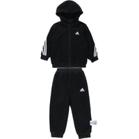 adidas 内里薄绒保暖百搭男小童休闲时尚加绒潮流运动套装