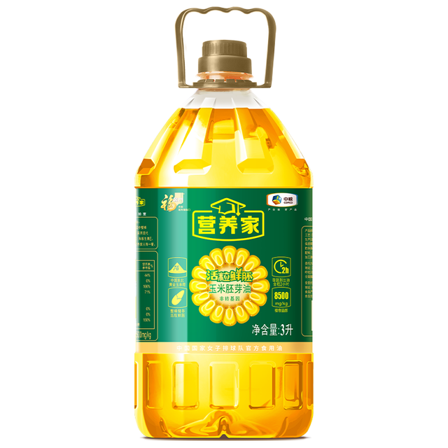 今日必买：福临门 营养家 福临门 营养家 非转基因压榨一级活粒鲜胚玉米胚芽油 3L
