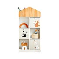 林氏家居现代简约树屋书柜落地靠墙客厅家用玩具收纳柜子 【原木色】LS812X2-A竖书架