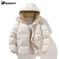 巴克龙 连帽棉服 卡其色 XL