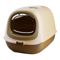 华元宠具猫砂盆全封闭式大号猫屎盆超大号猫沙盆防外溅猫咪防臭智能猫厕所 领结款封闭猫砂盆（灰）