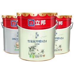 立邦 乳胶漆竹炭抗甲醛防霉净味五合一墙漆内墙油漆家用色 54L 套装(2面1底) 免费调色