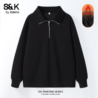 班尼路 重磅加绒加厚翻领卫衣