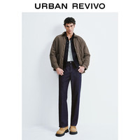 UR2025冬季男装休闲百搭纯色绗缝对称口袋棉服UMM150011 深红棕 XL