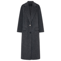 MO&Co.【马思纯同款】毛呢大衣2025冬含羊驼毛绒面双面呢MBE4OVC012 深花灰色 M /165