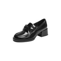 思加图2025小珍妮英伦风乐福鞋一脚蹬小皮鞋EGY05CA5 星空黑（拍大1码） 39