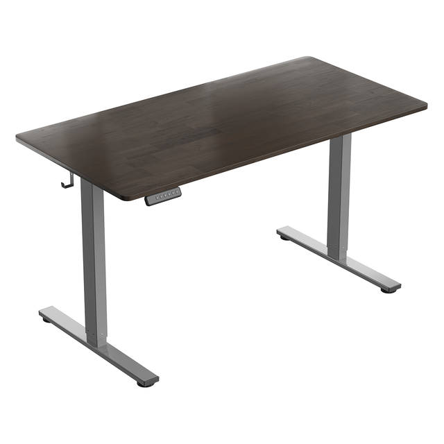 乐歌 E2 升降电脑桌 灰胡桃木色+银灰 1.2m 直形款