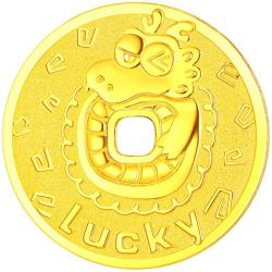 新金珠宝 黄金吊坠999足金生肖龙幸运金牌男女款女士10克