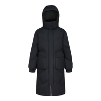 波司登秋冬女士羽绒服90绒宽松长款加厚防风保暖百搭外套B40145252 黑色8056 165/88A