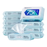 蓬松生活 加大加厚75%酒精湿巾 10包