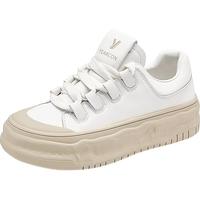 意尔康女鞋 时尚休闲鞋女厚底潮流小白鞋低帮板鞋女 米白 39