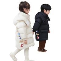 康博女童羽绒服男童中长款宝宝可爱加厚保暖洋气小童冬装外套