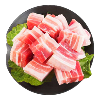 京东跑山猪 带皮五花肉块1kg  烤肉炒菜食材 新鲜速冻 黑猪五花肉块2斤