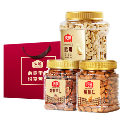 沃隆 每日坚果 组合装 腰果500g+碧根果250g+扁桃仁300 送礼袋