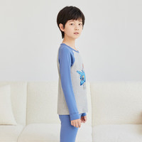 红豆儿童纯棉秋衣秋裤套装男女中大童薄款秋冬保暖内衣A类全棉棉毛衫 H4M1037麻灰 170