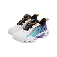 XTEP特步童鞋儿童跑步鞋男童中大童透气休闲旋钮扣运动鞋耐磨防滑跑步鞋 新白色/黑/紫外光 38码