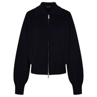 MO&Co.【马思纯同款】针织开衫2025冬厚实短款毛衣夹克MBE4CART07 深宝蓝色 XS /155